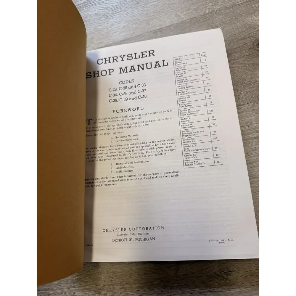 1941-1948 Chrysler All Models Factory Shop Service Manual EUC